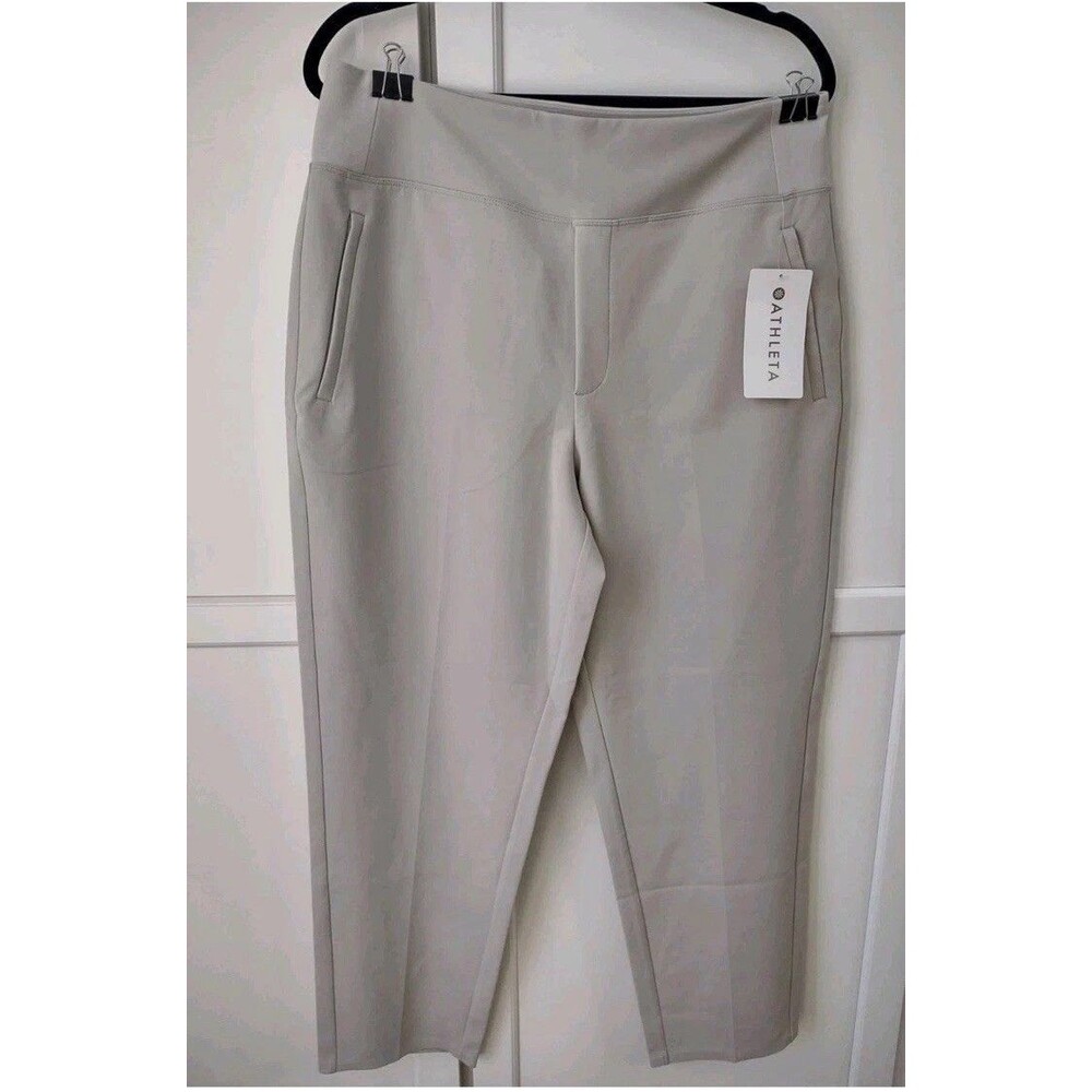 Athleta Size 14 Endless High-rise Pant New With Tags Zip Pockets Beige mushroom
